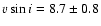 $v \sin i
= 8.7\pm0.8$