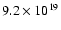$9.2\times 10^{19}$