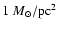 $1 ~ M_{\odot}/\rm pc^2$