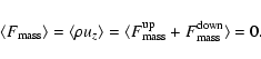 \begin{displaymath}\langle F_{{\rm mass}}\rangle = \langle\rho u_{z}\rangle
= ...
... mass}}^{{\rm up}}
+ F_{{\rm mass}}^{{\rm down}}\rangle = 0.
\end{displaymath}