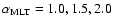 $\ensuremath {\alpha _{{\rm MLT}}} =1.0,1.5,2.0$
