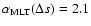 $\ensuremath{\alpha_{{\rm MLT}}} (\Delta s)=2.1$