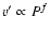 $v^\prime \propto P^f$