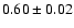 $0.60\pm 0.02$