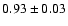 $0.93\pm0.03$
