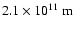 $2.1\times 10^{11}~{\rm m}$