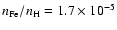 $n_{\rm Fe}/n_{\rm H}=1.7\times
10^{-5}$