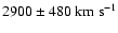 $2900\pm 480~{\rm km~s}^{-1}$