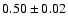 $0.50\pm 0.02$