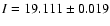 $I=19.111\pm0.019$
