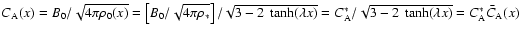 $C_{\rm A}(x)=B_0 / \sqrt{4 \pi \rho_0(x)}= \left[B_0 / \sqrt{4 \pi
\rho_*}\righ...
...x)}= C^*_{\rm A}/ \sqrt{3-2 ~
\tanh(\lambda x)}=C^*_{\rm A} {\bar C_{\rm A}(x)}$