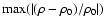 $\max(\vert(\rho-\rho_0)/ \rho_0\vert)$