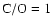 $\rm C/O=1$