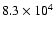 $ 8.3\times10^4$