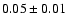 $ 0.05\pm0.01$