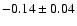 $ -0.14\pm0.04$