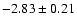 $-2.83\pm0.21$