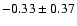 $-0.33\pm0.37$
