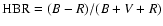 ${\rm HBR} = (B-R)/(B+V+R)$