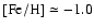 $\rm [Fe/H]\simeq -1.0$