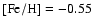 $\rm [Fe/H] =-0.55$