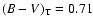 $(B-V)_{\rm T}=0.71$
