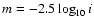 $m=-2.5\log_{10}i$