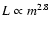 $L\propto m^{2.8}$
