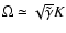 $\Omega \simeq \sqrt{\tilde\gamma} K $
