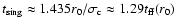 $t_{\rm sing}\approx 1.435r_{0}/\sigma _{\rm c}\approx
1.29t_{\rm ff}(r_{0})$