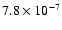$7.8\times 10^{-7}$