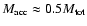 $M_{\rm acc}\approx 0.5M_{\rm tot}$