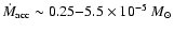 ${\dot M}_{\rm acc}\sim 0.25 {-} 5.5\times 10^{-5}~M_{\odot}$