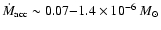 ${\dot M}_{\rm acc}\sim 0.07 {-} 1.4\times 10^{-6}~M_{\odot}$