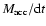 $M_{\rm acc}/{\rm d}t$