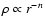 $\rho\propto r^{-n}$