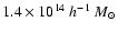 $1.4\times10^{14}~{h^{-1}~M_\odot}$