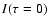$I(\tau=0)$