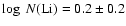 $\log~N{\rm (Li)}=0.2 \pm 0.2$