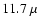 $11.7~\mu$