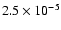 $2.5\times 10^{-5}$
