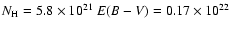 $N_{\rm H} = 5.8 \times 10^{21}~E(B-V) = 0.17 \times 10^{22}$