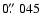 $0\hbox{$.\!\!^{\prime\prime}$ }045$