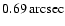 $0.69\, {\rm arcsec}$