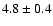 $4.8 \pm 0.4$