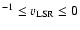 $^{-1} \le v\rm _{LSR} \le 0$