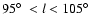 $95\hbox{$^\circ$ }<l<105\hbox{$^\circ$ }$