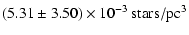 $\displaystyle (5.31 \pm 3.50) \times 10^{-3} ~ \rm stars/pc^3$