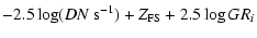 $\displaystyle -2.5 \log (DN ~ {\rm s}^{-1}) + Z_{\rm FS} + 2.5 \log GR_i$