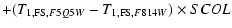 $\displaystyle + (T_{1,{\rm FS},F5Q5W} - T_{1,{\rm FS},F814W}) \times SCOL$
